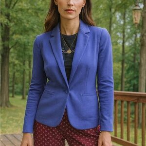 212 Collection Periwinkle Purple Fitted Lined Blazer Size 4